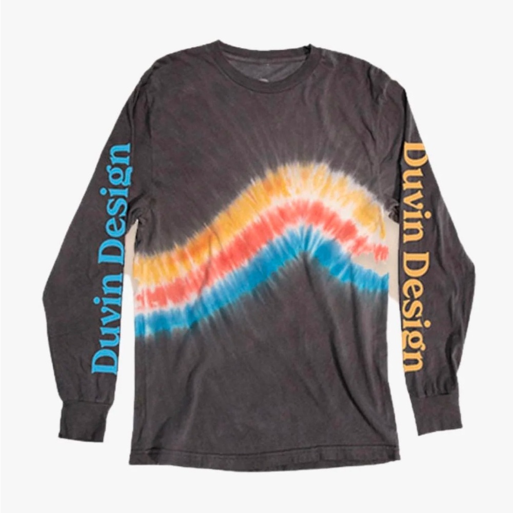 Duvin Design Co Long Sleeve Tie Dye Crew Neck Shirt Size M/Medium 100% Cotton